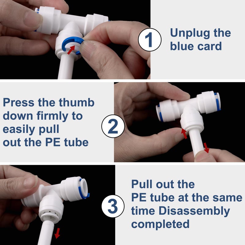 Pxyelec 3/8 inch 10 Meters Length PE Tubing Hose Pipe for RO Water Filter System White, 3/8 inch Quick Connect Water Purifiers Tube Fittings(I +T+ Ball Valve Type) - Image 5